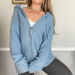Oversized Pocket Cardigan Beautiful Blue
